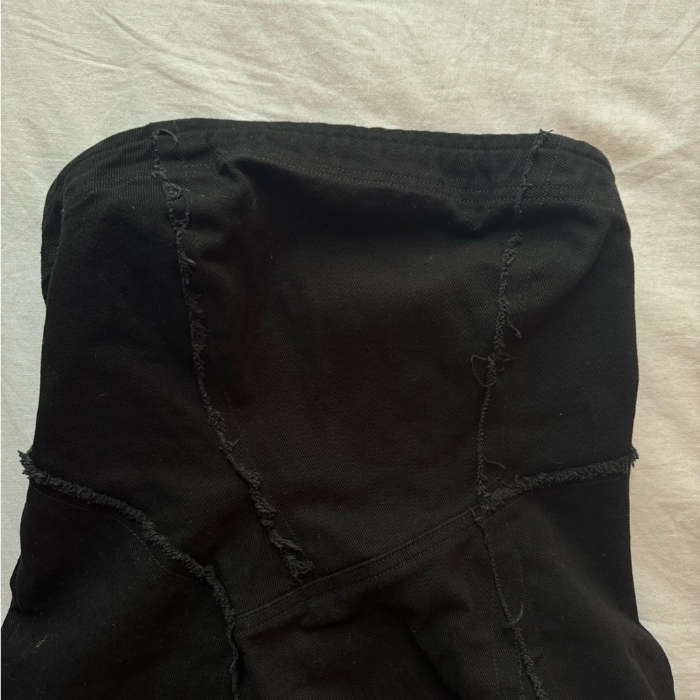 Black Denim Strapless Dress